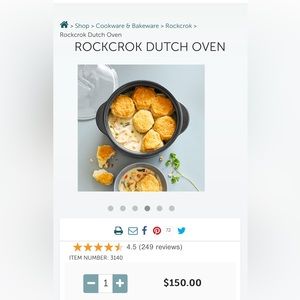 Brand new in the box Rock Crock Dutch Oven
